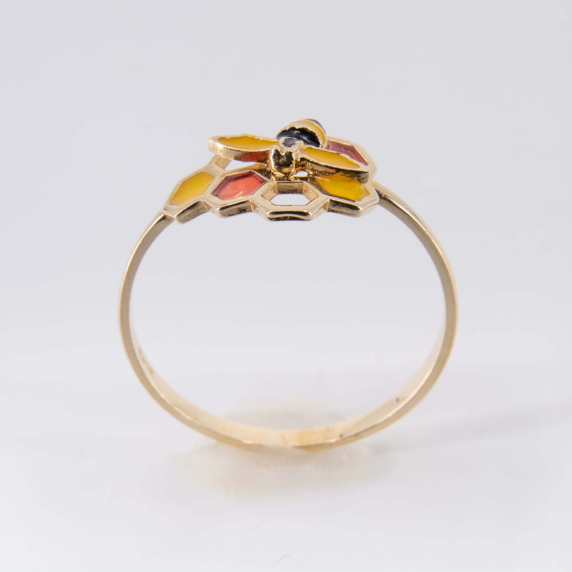 Anillo de Abeja y Colmena Oro 14k