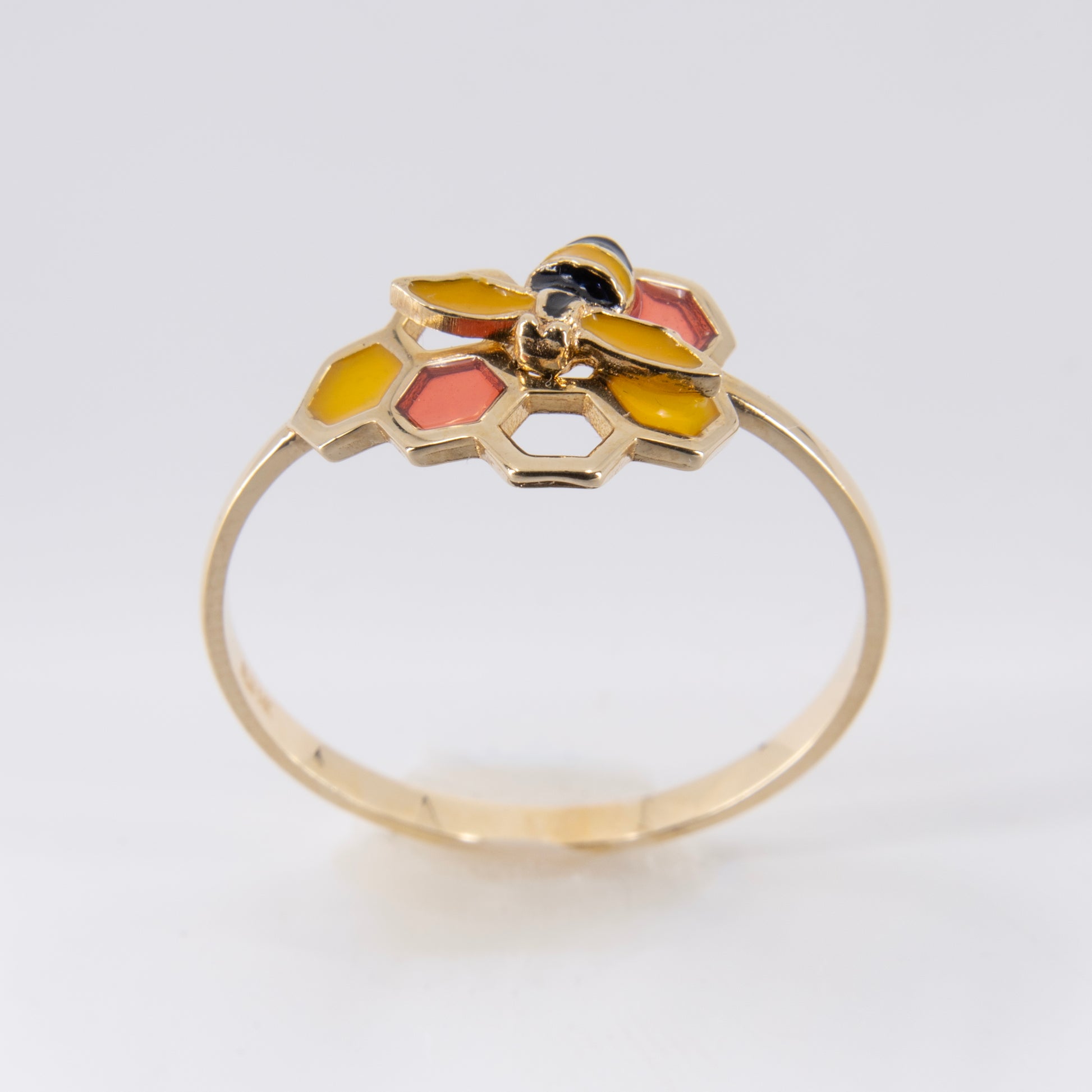 Anillo de Abeja y Colmena Oro 14k