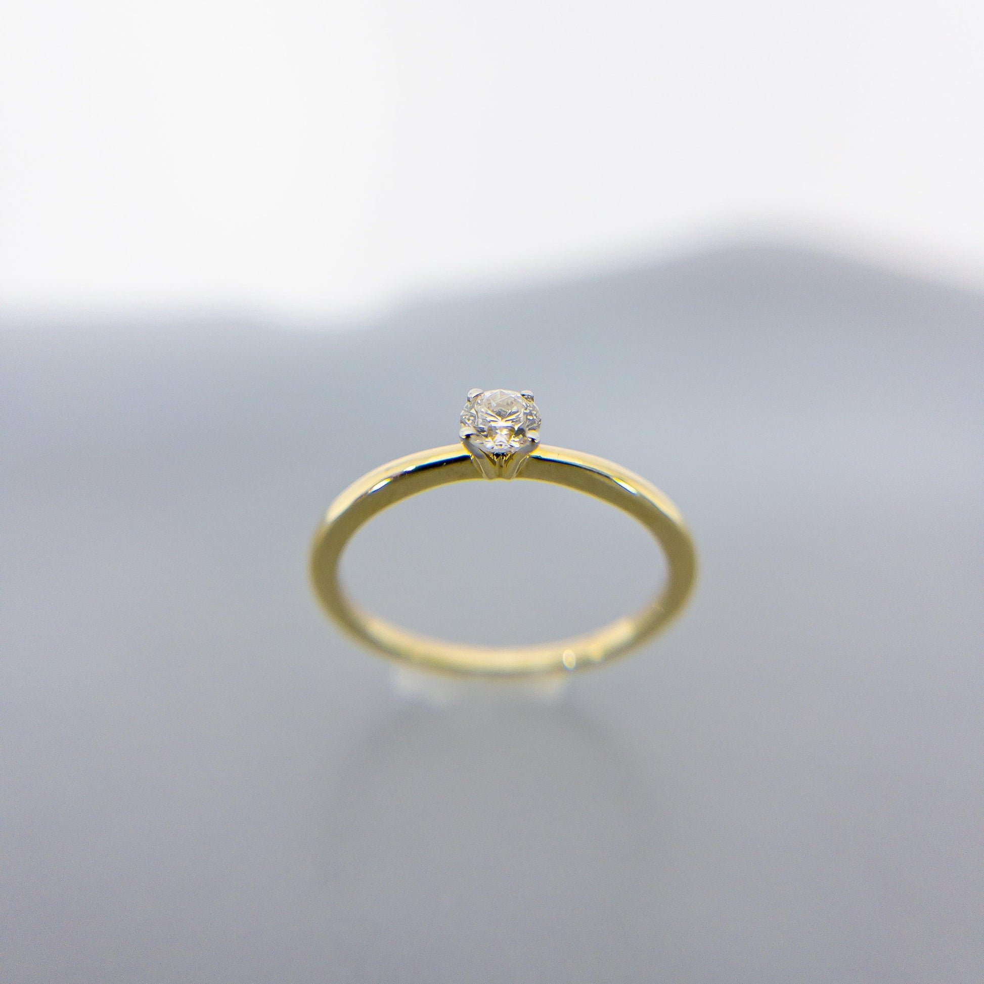 Anillo de Compromiso Solitario de 14k con Diamante 0.25 ctw - Vanessa Joyas