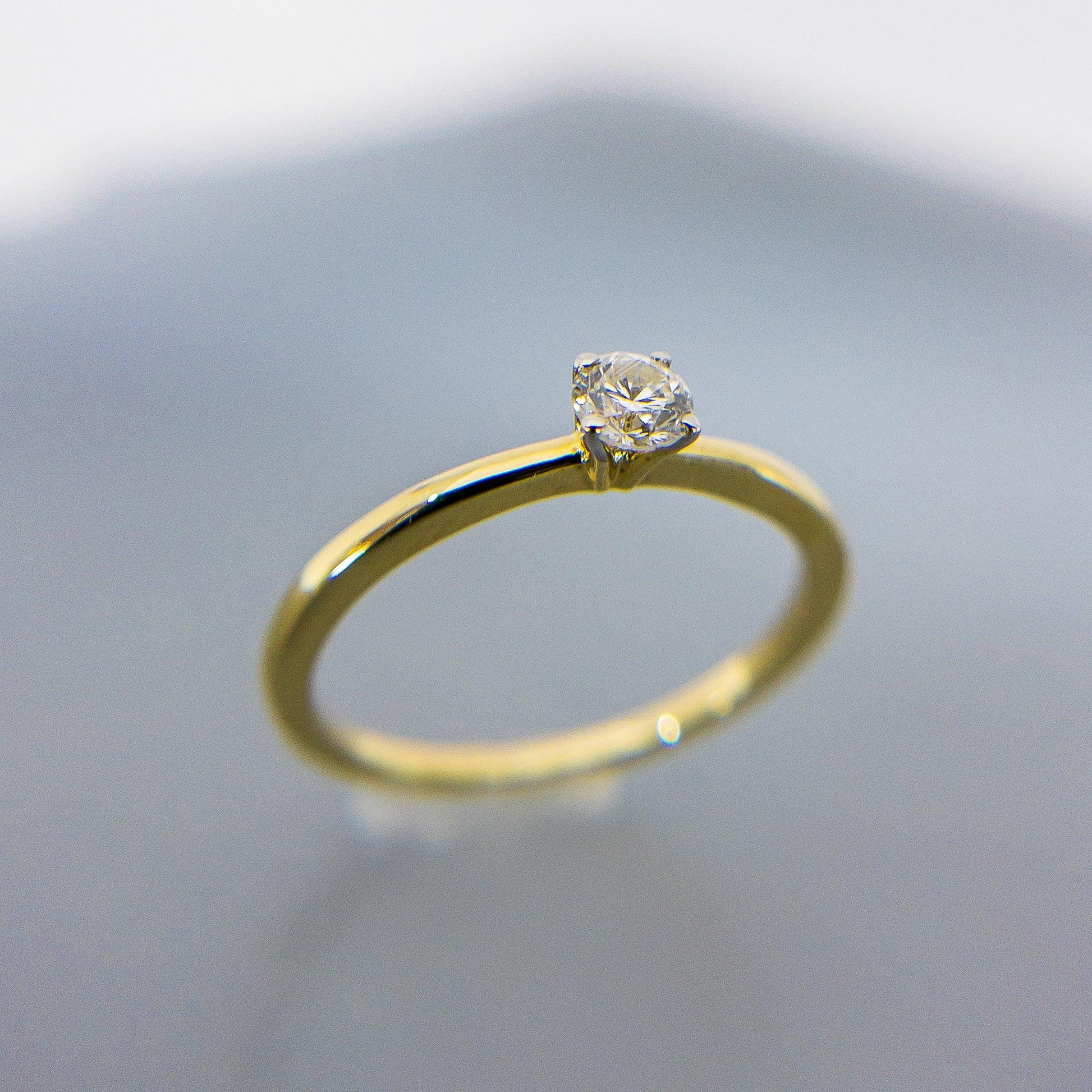 Anillo de Compromiso Solitario de 14k con Diamante 0.25 ctw - Vanessa Joyas