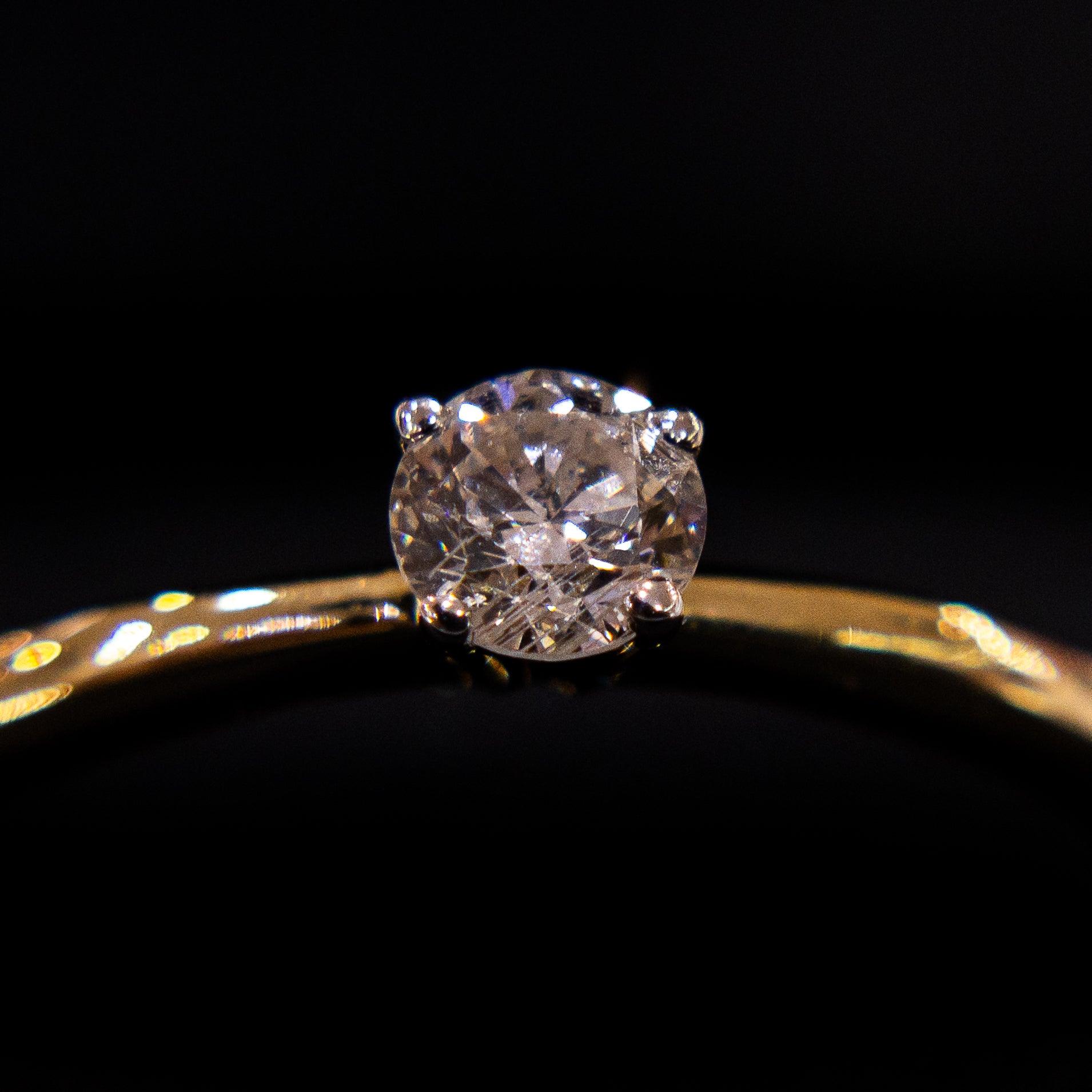 Anillo de Compromiso Solitario de 14k con Diamante 0.25 ctw - Vanessa Joyas