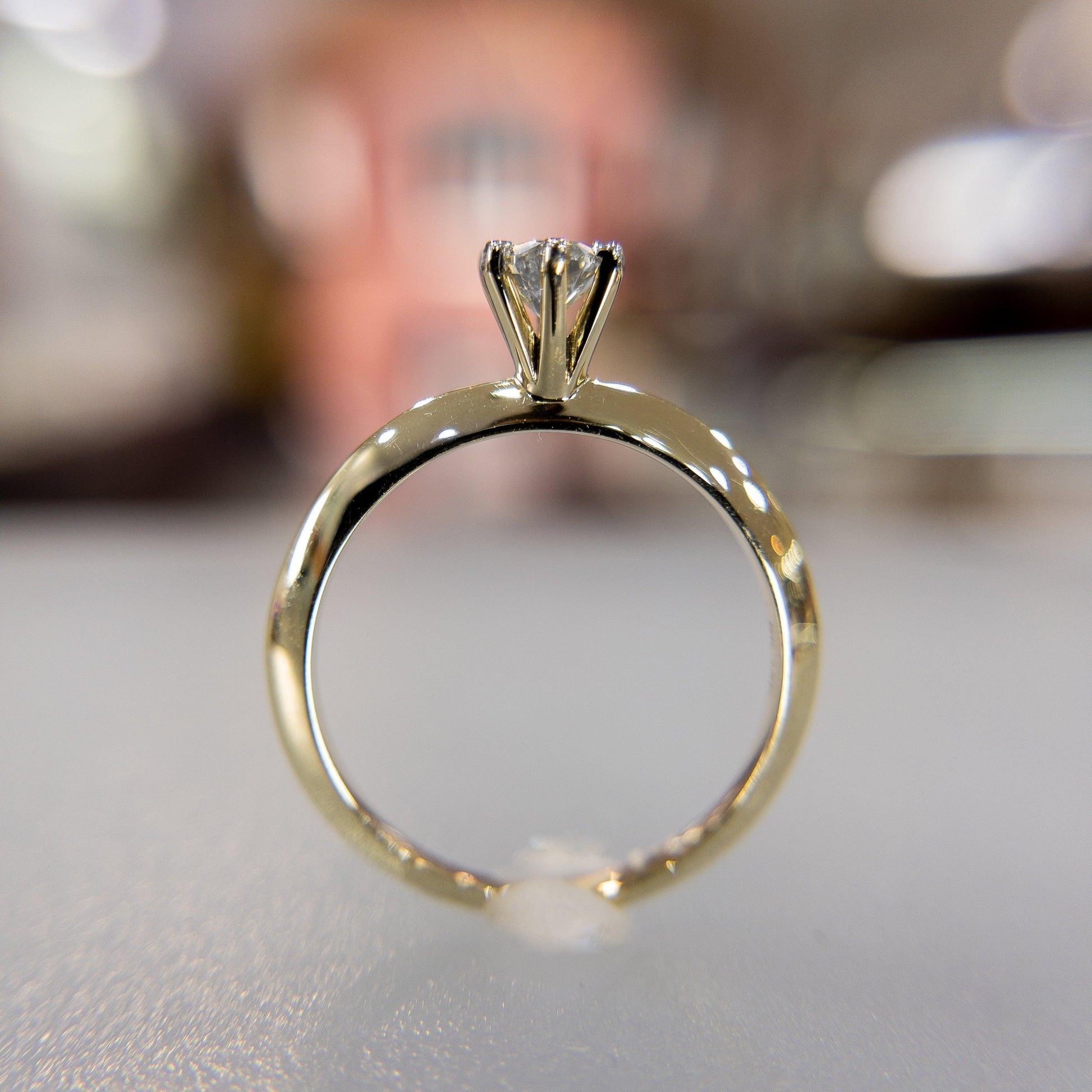 Anillo de Compromiso 14k Solitario con Diamante 0.33ctw - Vanessa Joyas