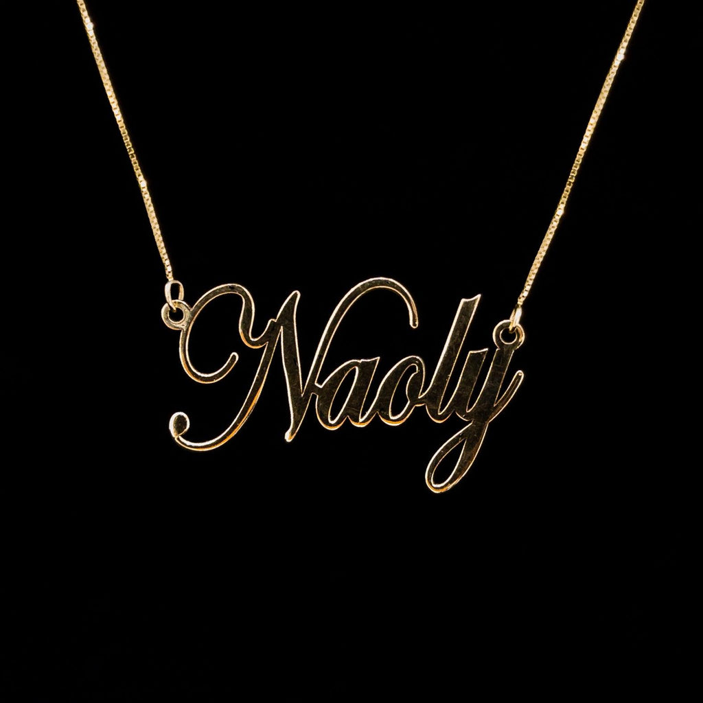 Nombre Oro de 14k - Naoly - Vanessa Joyas
