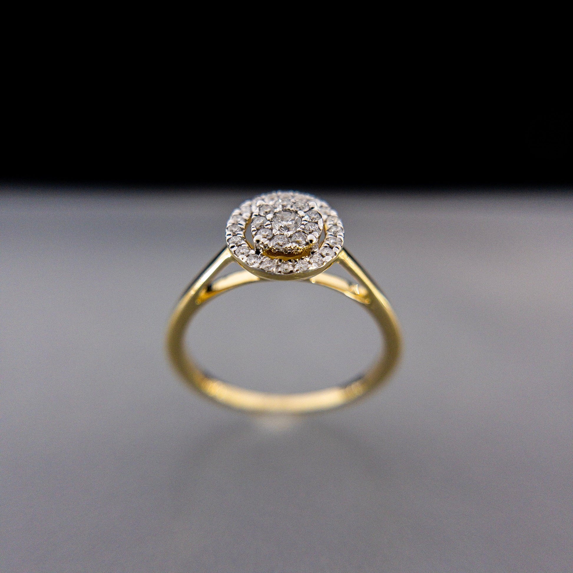 Anillo de Compromiso con Diamantes Halo 0.25 ctw - Vanessa Joyas