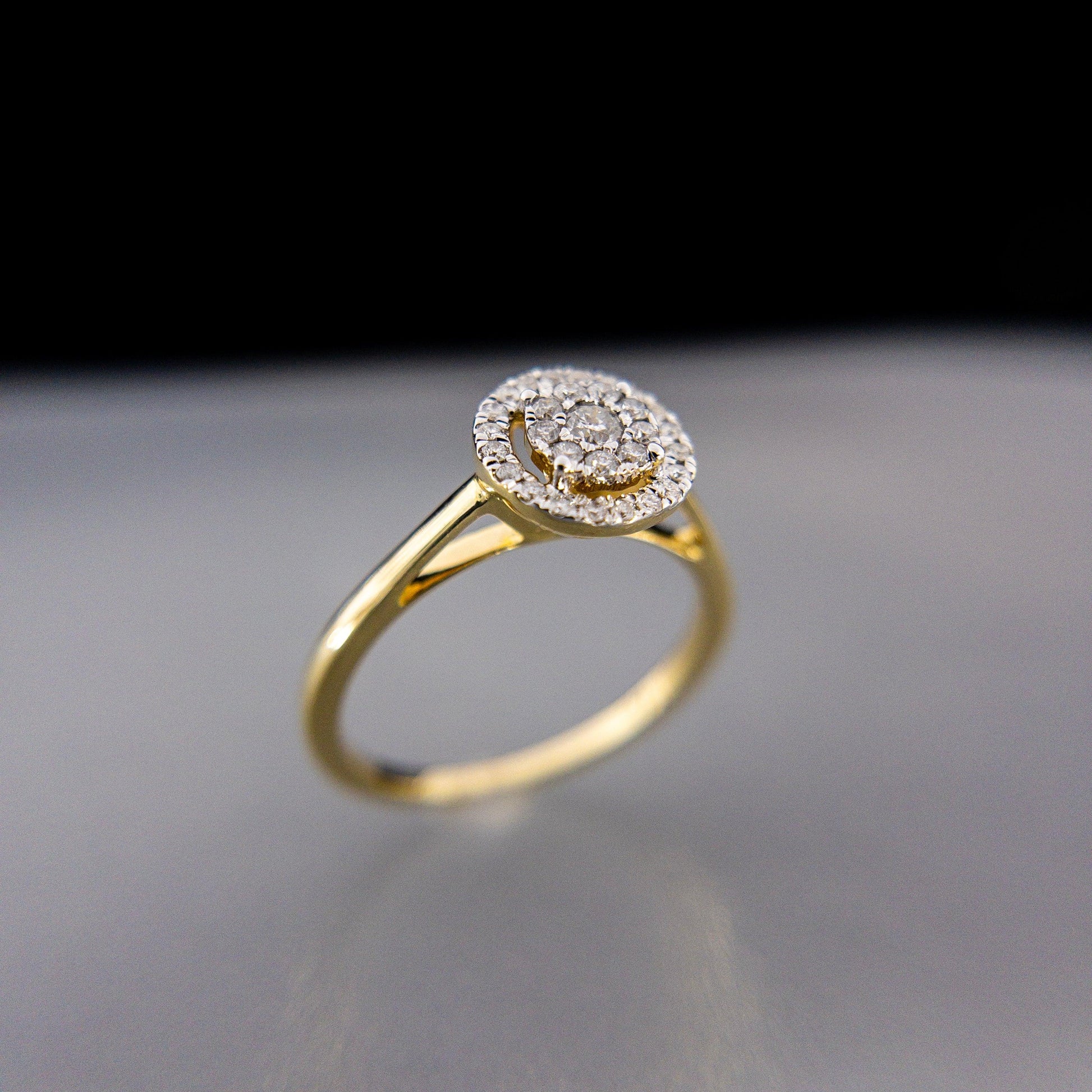 Anillo de Compromiso con Diamantes Halo 0.25 ctw - Vanessa Joyas