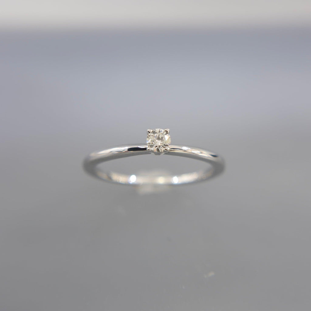 Anillo Solitario con Diamante 0.10ctw - Vanessa Joyas