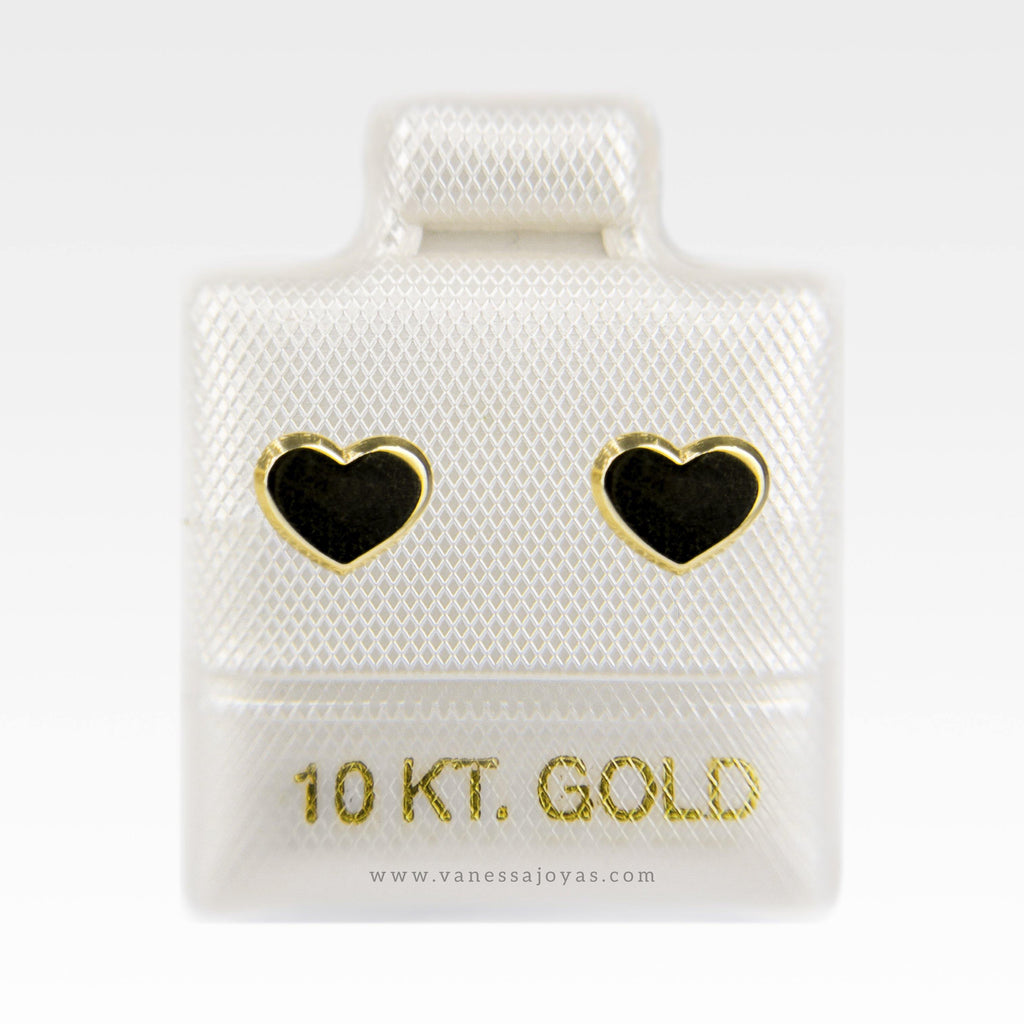 Broqueles de Corazón Oro 10k - Vanessa Joyas