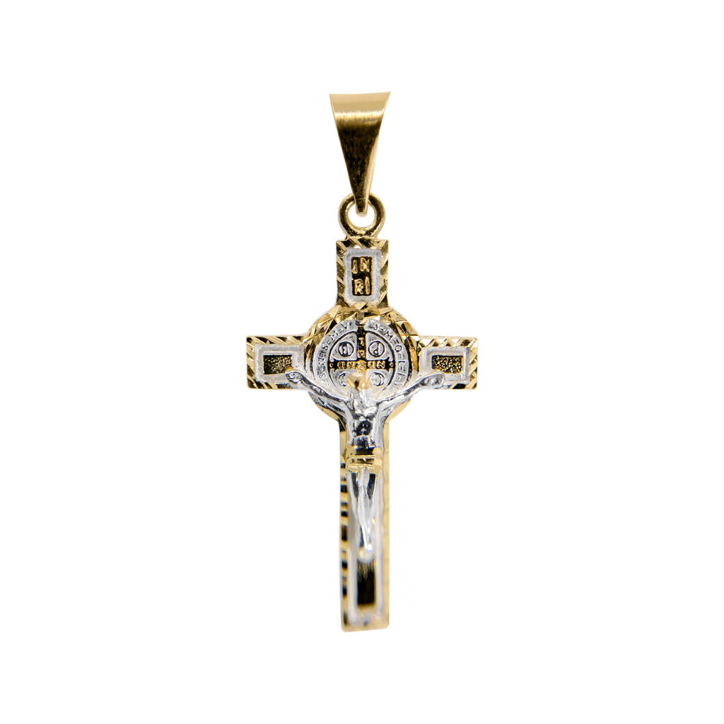 Cruz de San Benito de Plata Bañada en Oro - Vanessa Joyas
