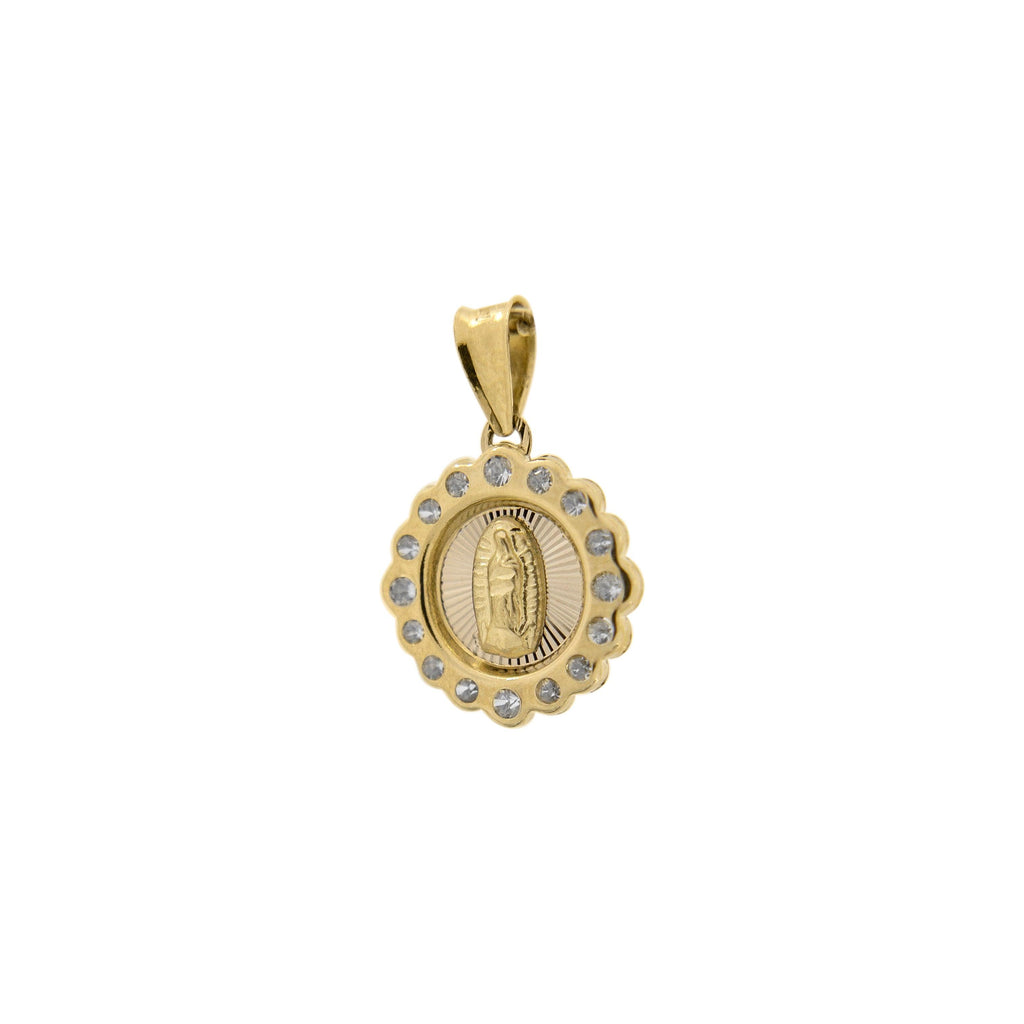 Medalla de la Virgen de Guadalupe con Circonias Oro 10k - Vanessa Joyas
